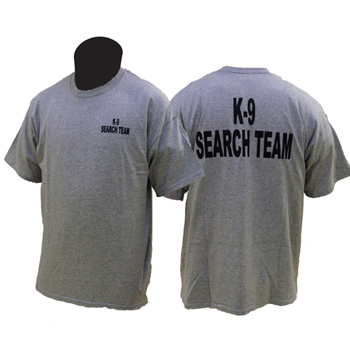 K-9 Search Team T-Shirt Gray
