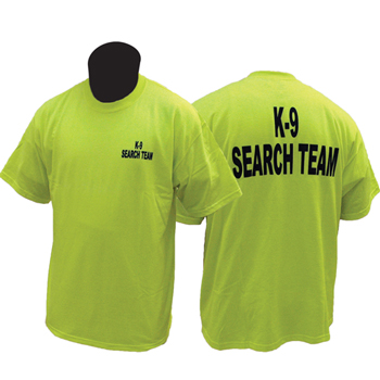 K-9 Search Team T-Shirt Safety Green