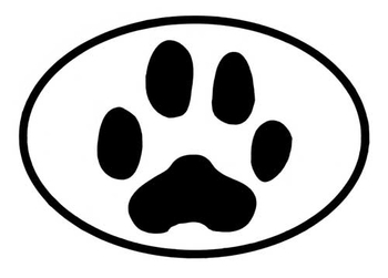 Black and White Paw Print Silhouette Vinyl Decal