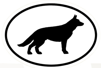 Black and White German Shepherd Silhouette Vinyl Decal