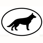 Black and White German Shepherd Silhouette Vinyl Decal