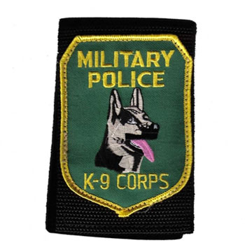 Badge Holder with Sewn on Cloth MP K-9 Patch