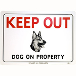 Keep Out - Dog on Property sign