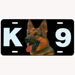 License Plate with German Shepherd