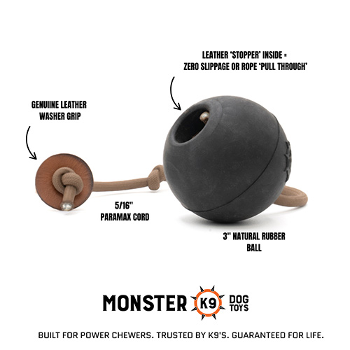 Monster K9 Flash Reward Ball on a Rope