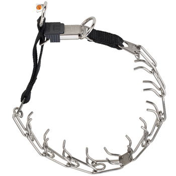 Herm Sprenger Stainless Steel pinch collar with quick release and a live ring