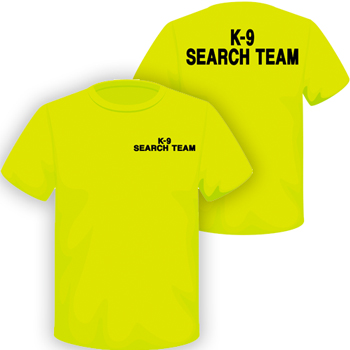 K-9 Search Team T-Shirt Safety Green