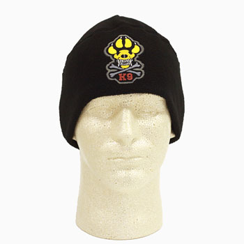 Black K-9 Fleece Watch Cap with K-9 Paw Patch