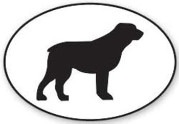 Black and White Rottweiler Silhouette Vinyl Decal