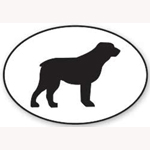 Black and White Rottweiler Silhouette Vinyl Decal