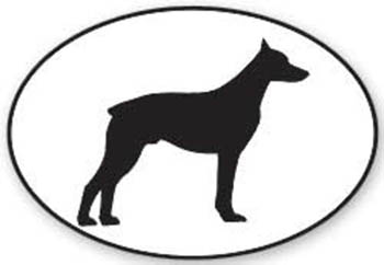 Black and White Doberman Silhouette Vinyl Decal