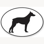 Black and White Doberman Silhouette Vinyl Decal