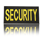 Security - Short Panel 4 x 2 Yellow Letters on Black