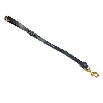 Knotted Black Leather Leash with O-ring