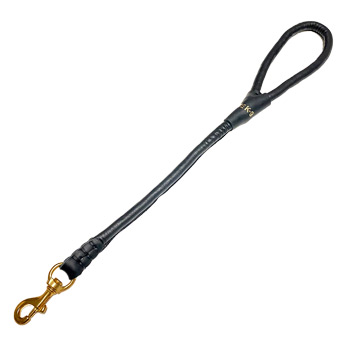 Round Leather covered 2' leash