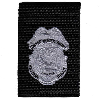 Badge Holder with Sewn on Cloth Army Patch
