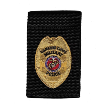 Badge Holder with Sewn on Cloth Marine Corps Patch