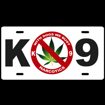 License Plate with Narcotics, With Dogs we Bust