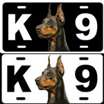 License Plate with Doberman