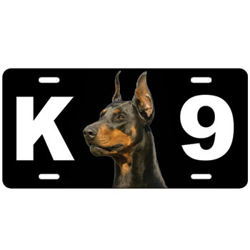 License Plate with Doberman