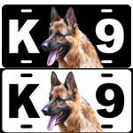 License Plate with German Shepherd