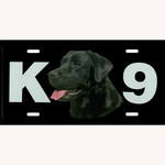 License Plate with Black Lab