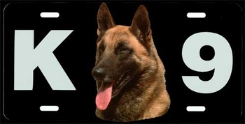 License Plate with Malinois