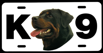 License Plate with Rottweiller