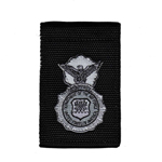 Badge Holder with Sewn on Cloth Air Force Patch